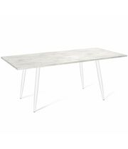 Стол Sheffilton SHT-TU14/140/80 ЛДСП артикул SHT-T190 белый муар/хромикс белый