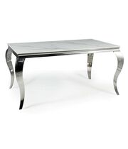 Стол обеденный SIGNAL PRINCE Ceramic Calacatta белый/хром 180/90