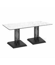 Стол Sheffilton SHT-TU6-BS2/ТT27-1 120/76 пластик HPL черный/белая аврора