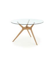 Стол обеденный HALMAR ASHMORE прозрачный/натуральный, 120/77