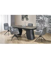 Стол обеденный HALMAR FORUM черный мрамор/черный, 180-260/90/76