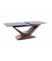 Стол обеденный SIGNAL DOLCE Ceramic эффект серого мрамора/орех, 180-240/95/76