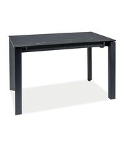 Стол обеденный SIGNAL METROPOL Ceramic эффект черного мрамора/черный мат, 120-180/80/76