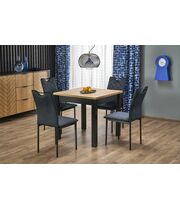Стол обеденный HALMAR QUBIK дуб артизан/черный, 80-200/80/76