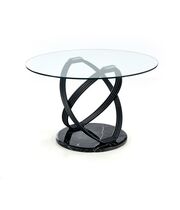 Стол обеденный HALMAR OPTICO прозрачный/черный, 122/77