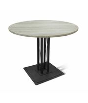 Стол Sheffilton SHT-TU6-BS1/90 МДФ черный муар/дуб верона белый