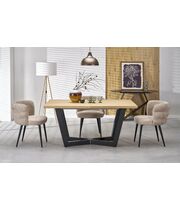 Стол обеденный HALMAR MASSIVE 2 дуб натуральный/черный, 160-250/90/77