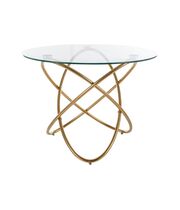 Стол обеденный SIGNAL ORBIT прозрачный/золотой 100