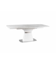 Стол обеденный SIGNAL SATURN II белый мрамор/белый мат