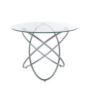 Стол обеденный SIGNAL ORBIT прозрачный/хром 100