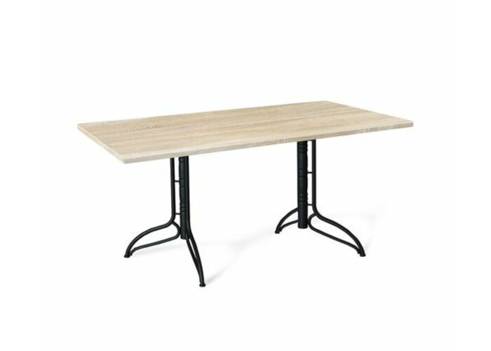 Стол Sheffilton SHT-TU20/TT 120/80 МДФ артикул SHT-T219 черный муар/дуб сонома светлый