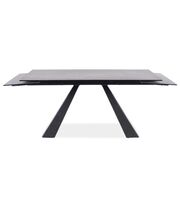 Стол обеденный SIGNAL SALVADORE Ceramic серый мрамор/черный мат 180-260/90