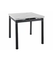 Стол обеденный SIGNAL GD082 белый мрамор/черный мат, 80-131/80