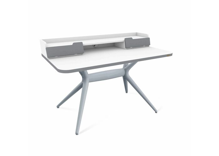 Стол Sheffilton SHT-TU30-2/TT31 120/65 ЛДСП артикул SHT-СП24 серый/белый шагрень/серый