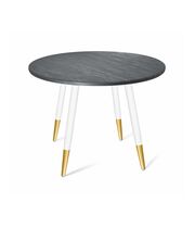 Стол Sheffilton SHT-TU14/TT 90 МДФ белый муар /золото /каменный уголь