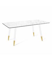 Стол Sheffilton SHT-TU14/ТT27-1 120/76 пластик HPL белый муар/золото/белая аврора