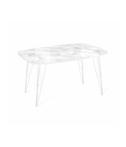 Стол Sheffilton SHT-TU10/TT32 118/77 стекло/ЛДСП белый муар /белый мрамор