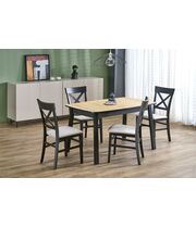 Стол обеденный HALMAR BARRIL дуб артизан/черный, 130-170/80/74