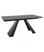 Стол обеденный SIGNAL SALVADORE Ceramic Pietra Di Savoia светло-серый/черный мат, 160-240/90