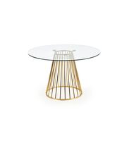 Стол обеденный HALMAR LIVERPOOL прозрачный/золотой, 120/75