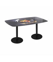 Стол Sheffilton SHT-TU43/TT32 118/77 стекло/МДФ лунная ночь/черный муар