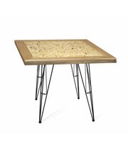 Стол Sheffilton SHT-TU10/ 70/70 ДУБ/OSB черный муар/прозрачный лак