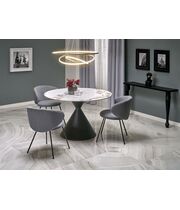 Стол обеденный HALMAR GARET белый мрамор/черный, 120/76