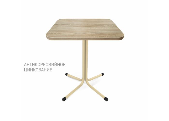 Стол Sheffilton SHT-TU7-1/60/60 ЛДСП ваниль(цинк)/черный/дуб сонома