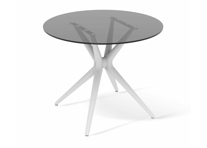 Стол Sheffilton SHT-TU30/TT26 90 СТЕКЛО артикул SHT-T179 белый/дымчатый