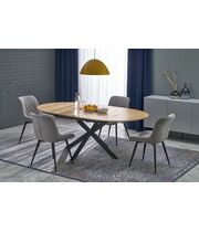 Стол обеденный HALMAR ACORD натуральный/черный, 120-200/120/75