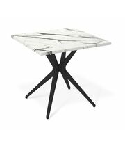 Стол Sheffilton SHT-TU30/TT46 80/80 черный/белый мрамор