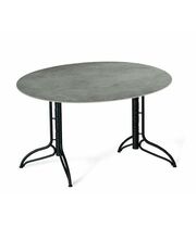 Стол Sheffilton SHT-TU28/TT21-6 100/75 керамика чёрный муар/гранитно-серый