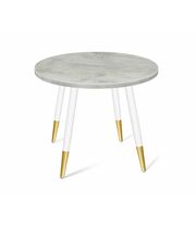 Стол Sheffilton SHT-TU14/80 МДФ белый муар/золото/бетон светлый