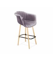 Стул полубарный Sheffilton SHT-ST31-С1/S94-1 артикул СТ-612 ледяная лаванда/прозр. лак/черный муар