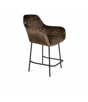 Стул полубарный Sheffilton SHT-ST38/S29-1 коричневый трюфель/черный муар