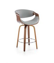 Стул барный HALMAR H123 серый/орех