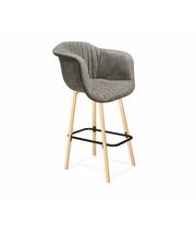 Стул полубарный Sheffilton SHT-ST31-С1/S94-1 артикул СТ-612 пепельный/прозр. лак/черный муар