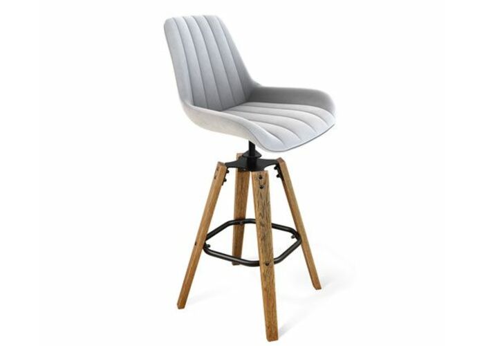 Стул барный Sheffilton SHT-ST37/S93 артикул СТ-358 серое облако/корич.брашир./черный муар