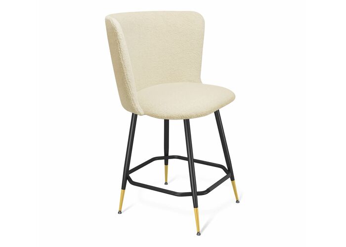 Стул полубарный Sheffilton SHT-ST36/S148-1 бежевый/черный муар/золотой