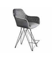 Стул полубарный Sheffilton SHT-ST38/S66-1 артикул СТ-408 угольно-серый/черный муар