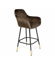 Стул барный Sheffilton SHT-ST38/S131 артикул СТ-565 кофейный трюфель/черный муар/золото