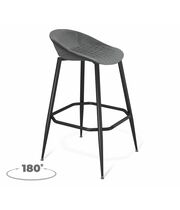 Стул барный Sheffilton SHT-ST19-SF2/S1480 туманная дымка/черный муар, поворотный