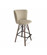 Стул барный Sheffilton SHT-ST36/S80 ванильный крем/темный орех/черный