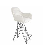 Стул барный SHT-ST38/S66 артикул СТ-530 зефирный/черный муар