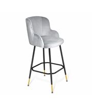 Стул барный Sheffilton SHT-ST39-1/S131 артикул СТ-618 серое облако/черный муар/золото