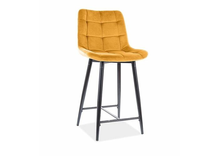 Стул барный SIGNAL CHIC H-2 Velvet Bluvel 68 карри/черный мат