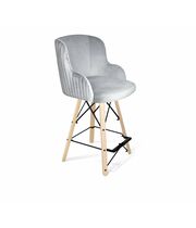 Стул полубарный Sheffilton SHT-ST39-1/S80-1 серое облако/прозрачный лак/черный муар