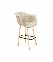 Стул полубарный Sheffilton SHT-ST31-С2/S94-1 кремовый/прозр. лак/черный муар