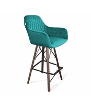 Стул барный Sheffilton SHT-ST38/S80 альпийский бирюзовый/т. орех/черный