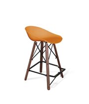 Стул полубарный Sheffilton SHT-ST19/S80-1  оранжевый/прозрачный лак/черный